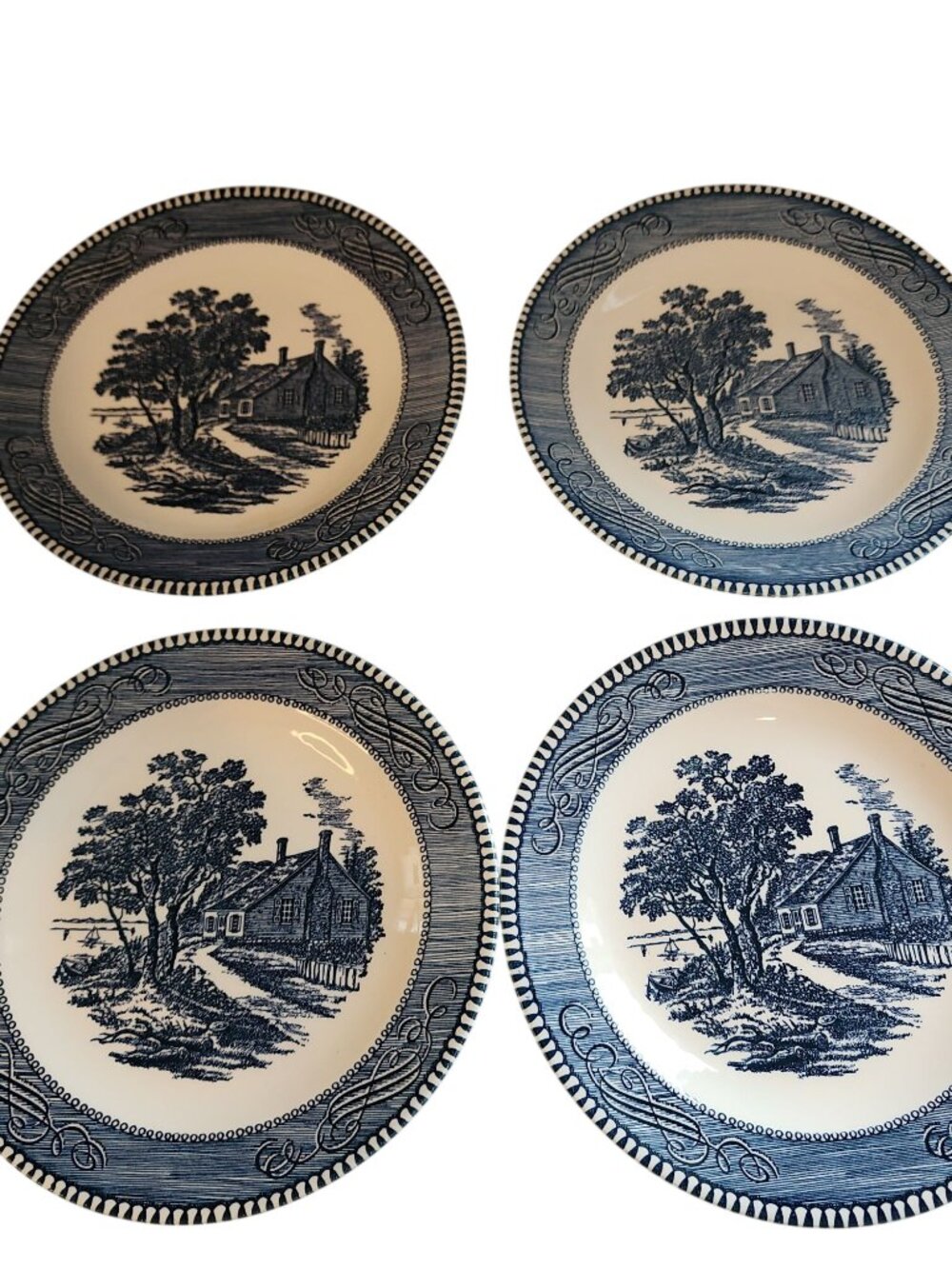 Royal China Currie & Ives salad Plates The Old Grist Mil 7 1/4 to 7 3/8
